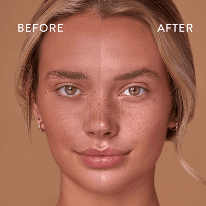 Before and after using WBCo prep mist face mist hydrating spray